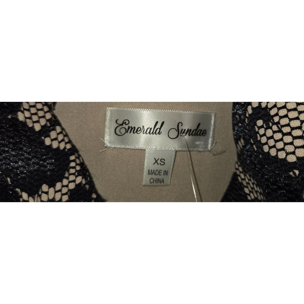 Emerald Sundae Womens Black Lace Nude Lining V-Neck Maxi Dress Size XS Slit - Picture 2 of 4